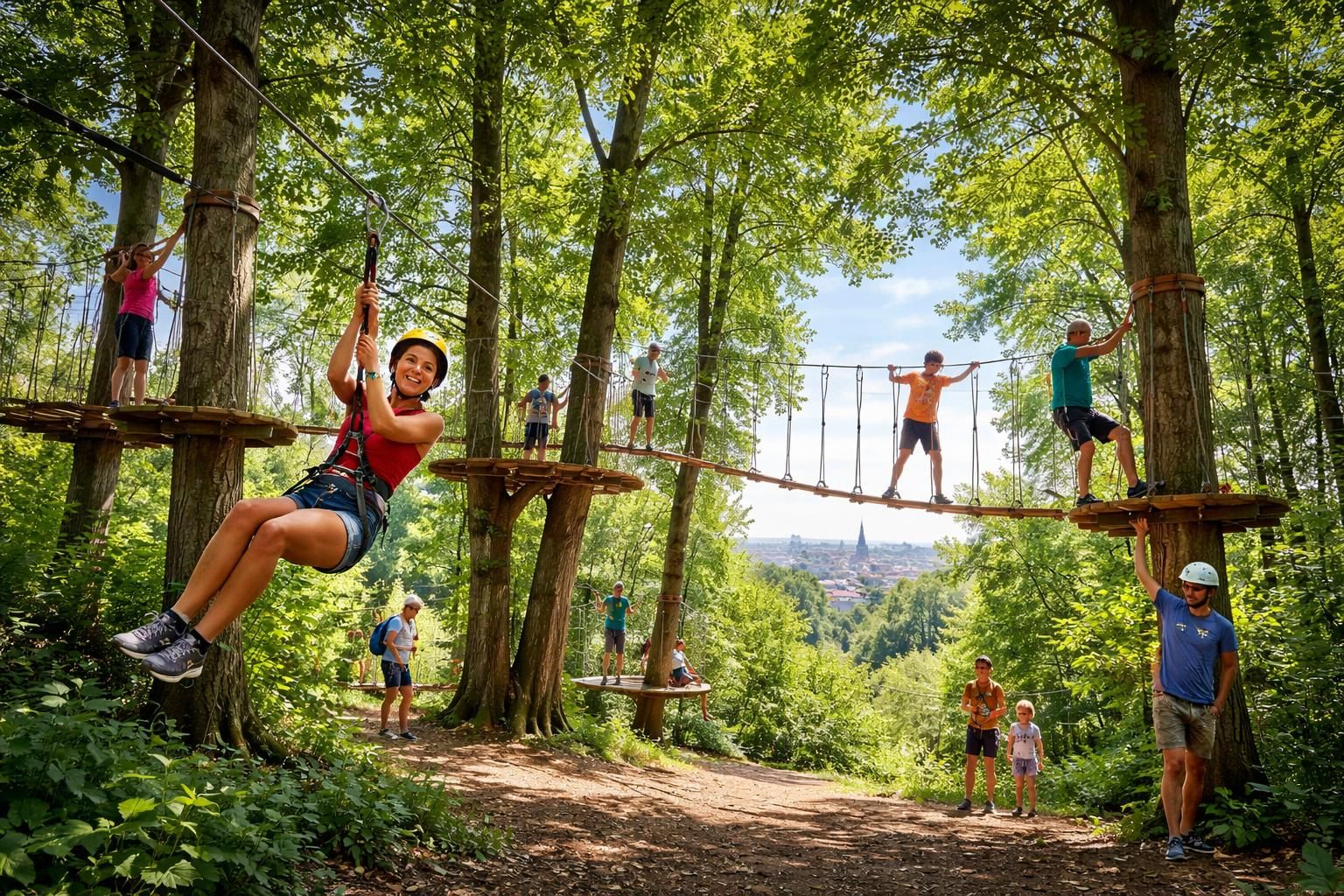 découvrez l'accrobranche à valenciennes, une activité sportive et ludique idéale pour vos loisirs estivaux. profitez d'une expérience sensationnelle en pleine nature, adaptée à toute la famille.