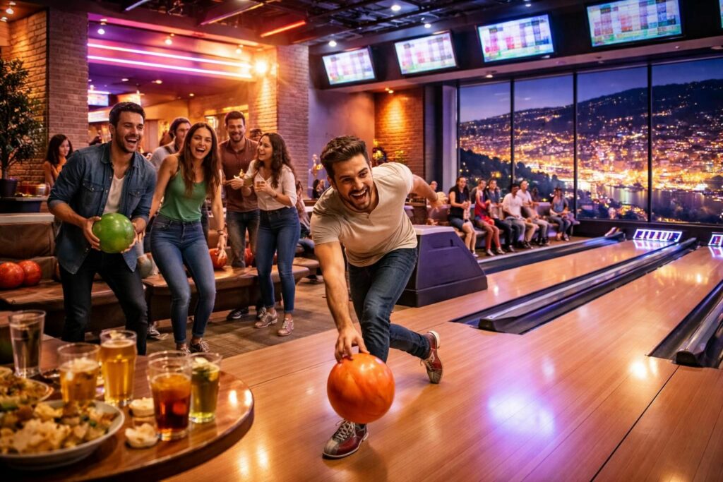 profitez d'une soirée inoubliable entre amis au meilleur bowling de nice acropolis, avec des pistes modernes et une ambiance conviviale.