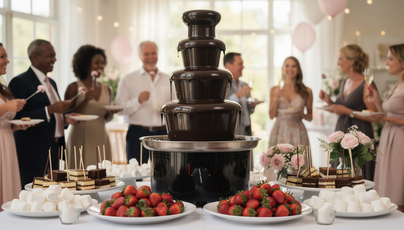 découvrez pourquoi une fontaine de chocolat noir est l'élément incontournable pour sublimer vos événements, en offrant élégance, gourmandise et convivialité à vos invités.